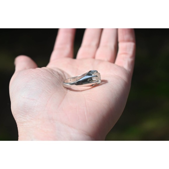 Mens engagement ring, raw stone rings for men, round solitaire, size 9 1… - Picture 2 of 4